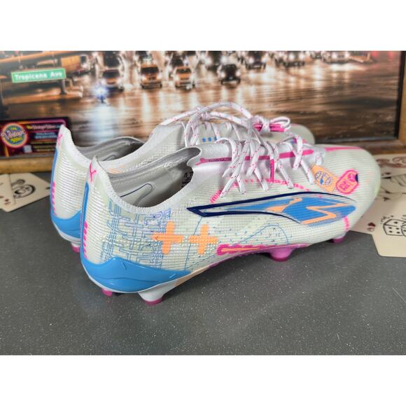 Puma Ultra Match FG/AG Soccer Cleats White Pink Blue 108063-01 Men’s 8.5 main image 8